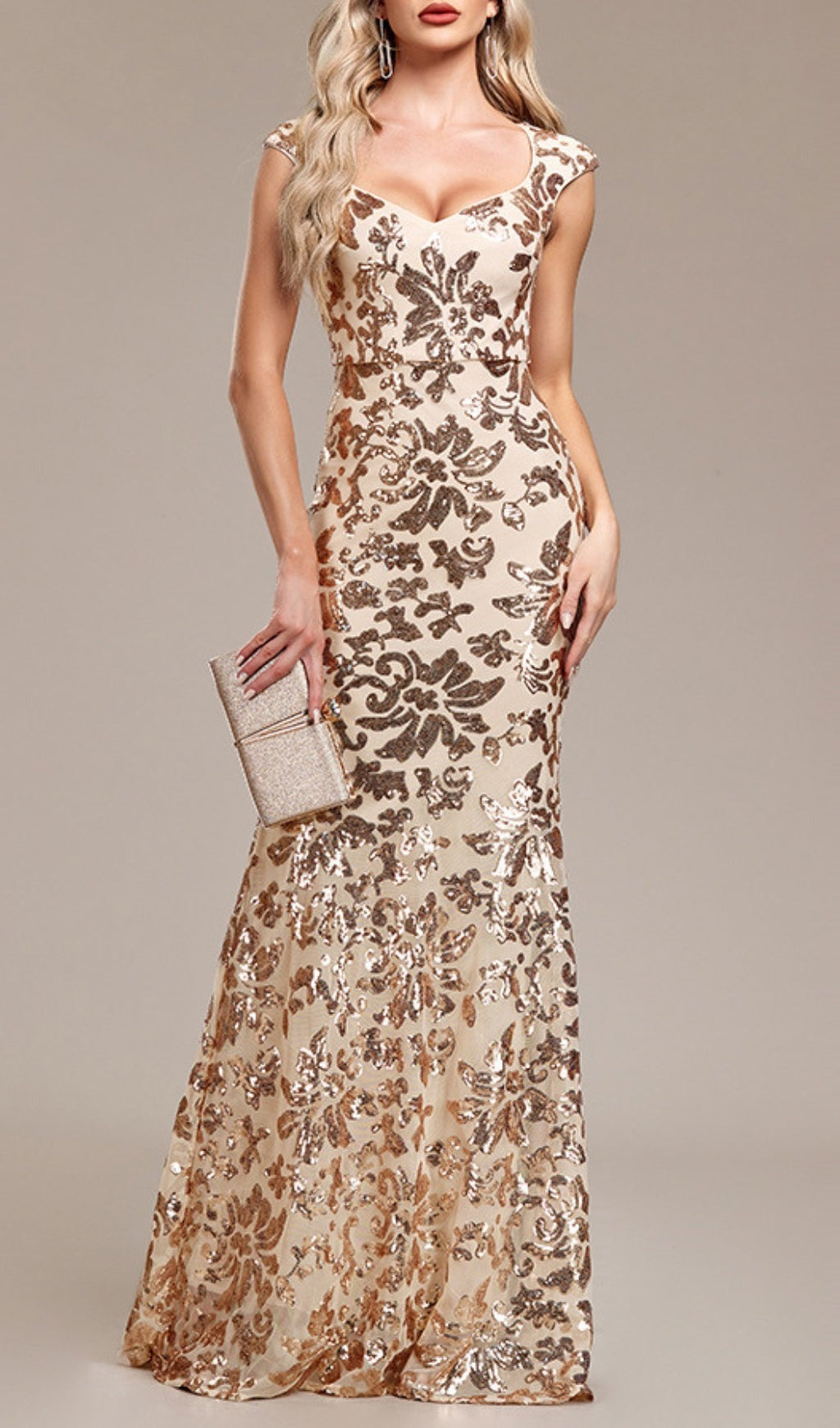 Floral Maxi Dress with Backless Design Sleeveless Summer Party Gown Dress for Women