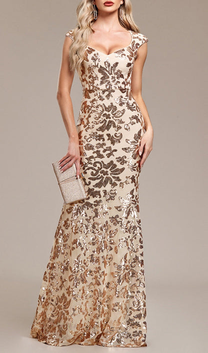 Floral Maxi Dress with Backless Design Sleeveless Summer Party Gown Dress for Women