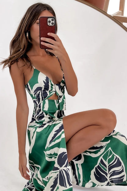Tropical Floral Print Mini Dress Summer Vacation Style Womens Fashion Sundress