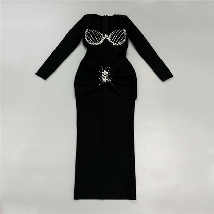 Evening Gown Maxi Dress for Women Formal Party Outfit Chic Slim Fit Design