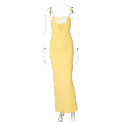 Sleek Maxi Dress with VNeck and Cutout Detail for Women Evening and Party Wear