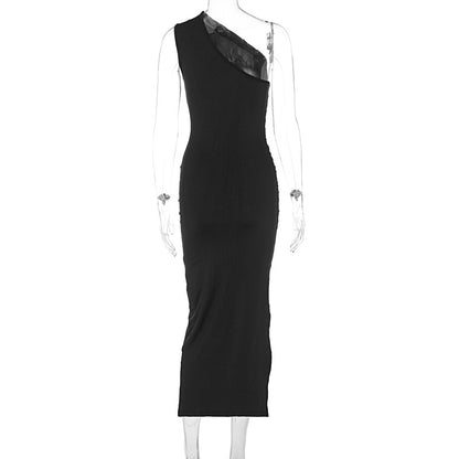 OneShoulder Maxi Dress Embrace Summer Style with a Bodycon Silhouette and Split Detail Formal Wear