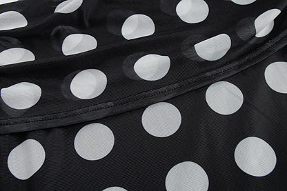 Off Shoulder Maxi Dress for Women Chic Polka Dot Print Long Sleeve Bodycon Dress