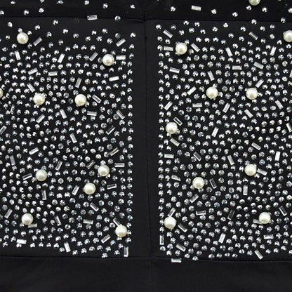 Sexy Rhinestone Mesh Mini Dress with Long Sleeves for Parties Clubbing and Events Trendy Short Dresses
