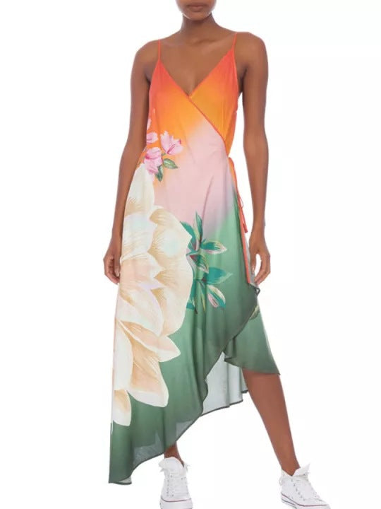 Bohemian Chic Ombre Wrap Dress Vacation Ready for Summer Beach Escapes and Seaside Adventures