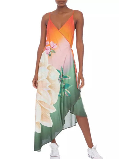 Bohemian Chic Ombre Wrap Dress Vacation Ready for Summer Beach Escapes and Seaside Adventures