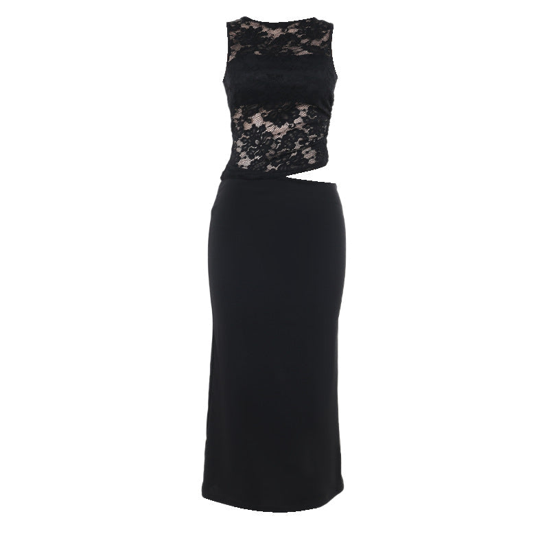 Floral Maxi Dress Sleeveless Cutout Design for Evening Events Formal Attire