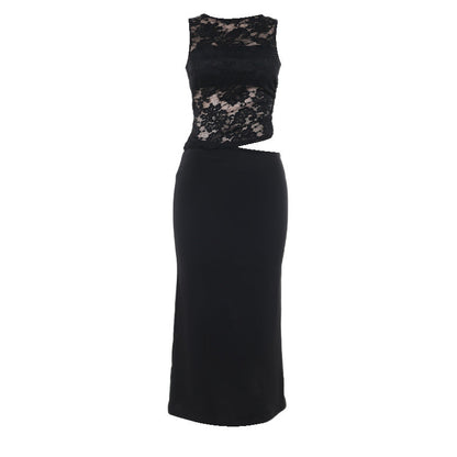 Floral Maxi Dress Sleeveless Cutout Design for Evening Events Formal Attire