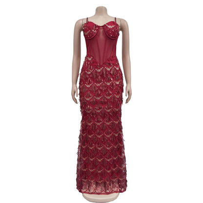 Sequin Maxi Dress for Parties Sexy Bodycon Dresses for Women Special Occasions