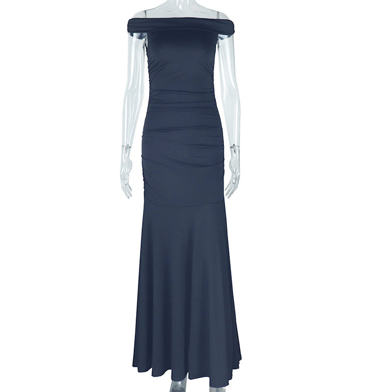 Off Shoulder Maxi Dress for Women Slim Fit Evening Gown Party Dress