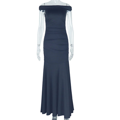 Off Shoulder Maxi Dress for Women Slim Fit Evening Gown Party Dress