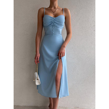 Sultry Summer Mini Dress with Ruched Detailing and a Flattering VNeckline for Effortless Style