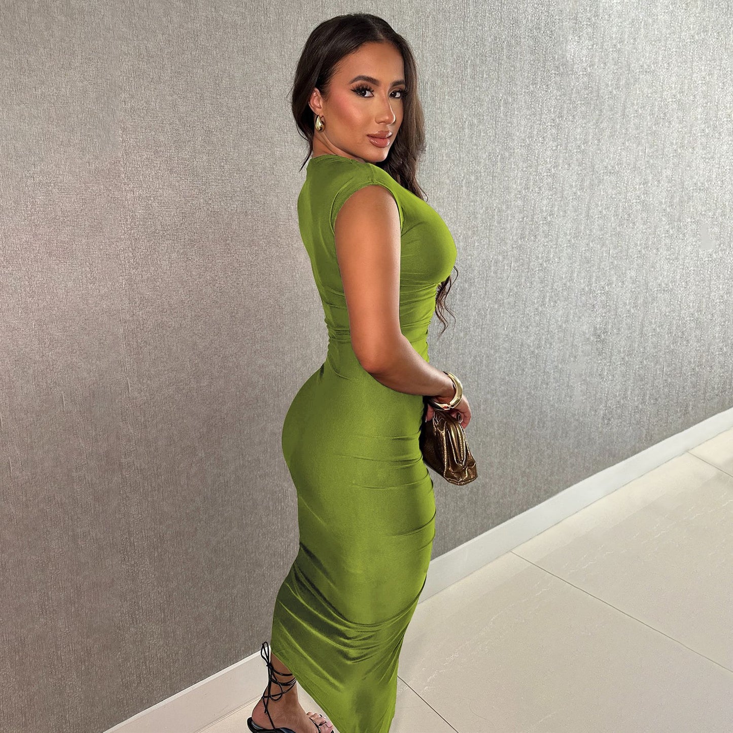 VNeck Maxi Dress for Women Sophisticated Slim Fit Party Attire