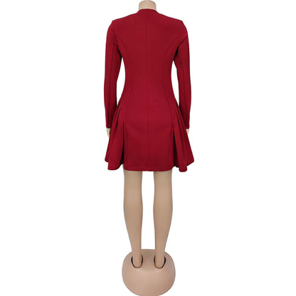 Deep VNeck Mini Dress with Ruffled Sleeves Perfect for Spring and Fall Events