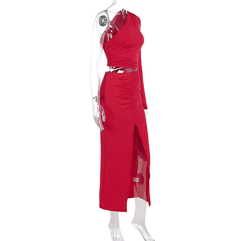 Solid Color Maxi Dress with Cutout Detailing for a Sophisticated Evening Look