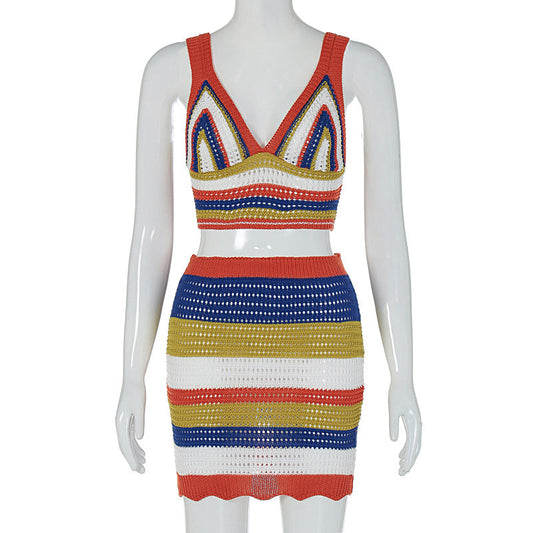 Sleek Striped Bodycon Mini Dress for Summer Nights Sexy Sleeveless Design for Women
