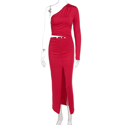 Solid Color Maxi Dress with Cutout Detailing for a Sophisticated Evening Look