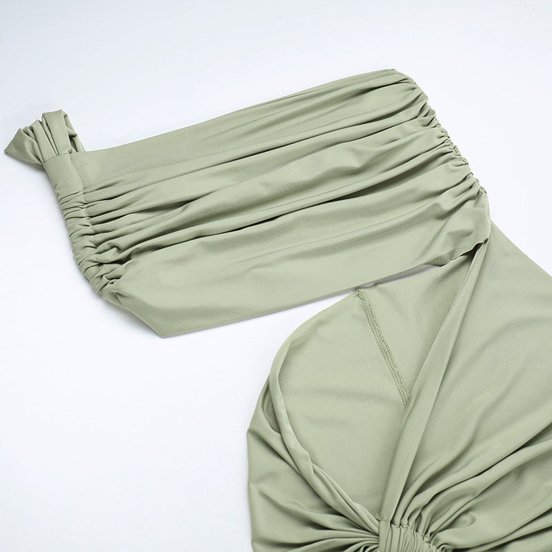 Sultry One Shoulder Maxi Dress for Evening Glamour Party Perfection