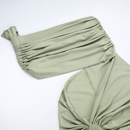 Sultry One Shoulder Maxi Dress for Evening Glamour Party Perfection