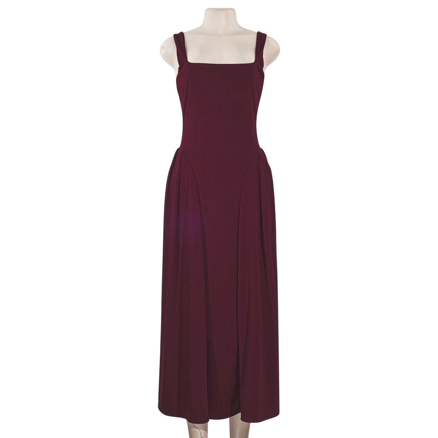 Maxi Dress with Square Collar ALine Silhouette for Women Stylish Spring Outfit