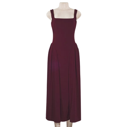 Maxi Dress with Square Collar ALine Silhouette for Women Stylish Spring Outfit