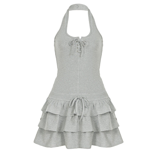 Summer Halter Mini Dress for Women Sleeveless ALine Sexy Dresses for Daily Wear