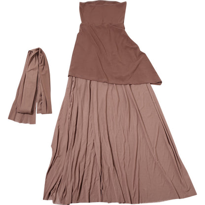 Backless Maxi Dress for Women Chic Slim Fit Party Dress with Scarf Collar
