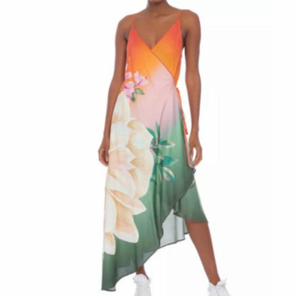 Bohemian Chic Ombre Wrap Dress Vacation Ready for Summer Beach Escapes and Seaside Adventures