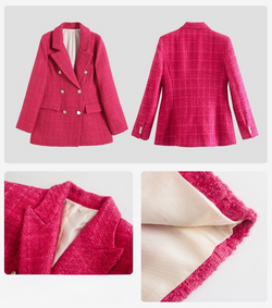 Haylie - Mid-lange Tweed Blazer