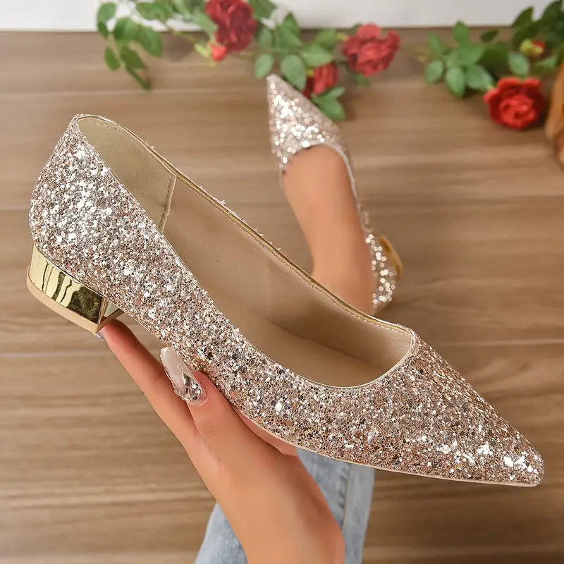 Gretl - Glitter Puntige Flats