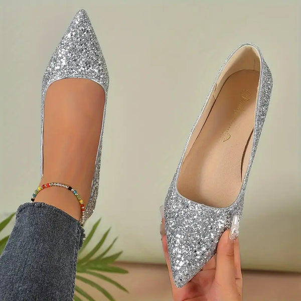 Gretl - Glitter Puntige Flats