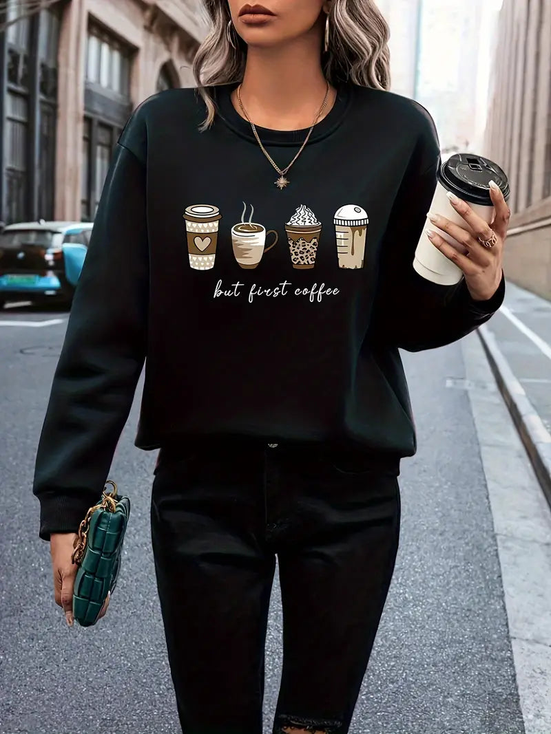 Hillegonda - Dames Koffie Sweatshirt