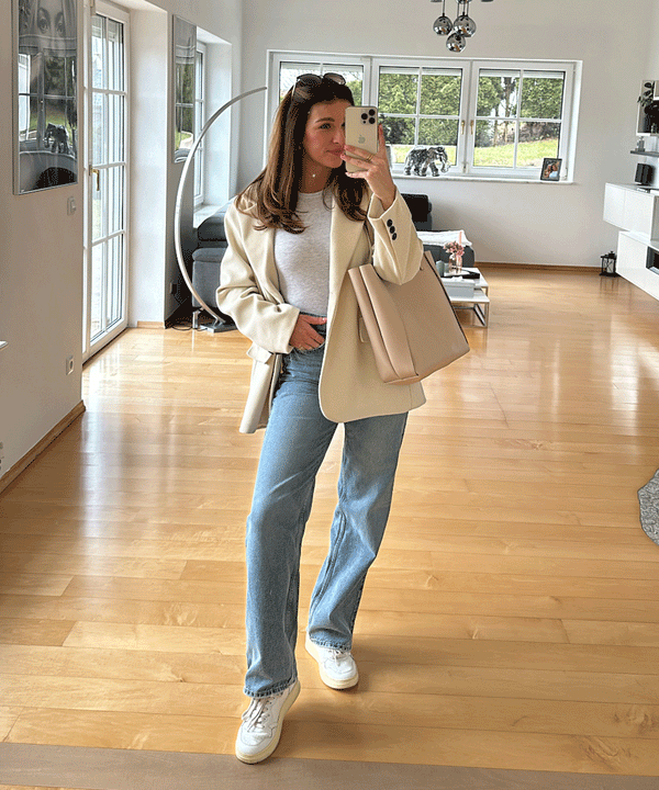 Jenee - Beige Oversized Blazer